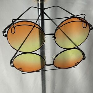 Trendsetting Orange & Yellow Gradient Black Rimmed Sunglasses